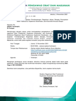 Undangan Kegiatan Pendampingan Registrasi Dalam Rangka Percepatan Obat Tradisional, Suplemen Kesehatan, Dan Kosmetik Khusus Ekspor