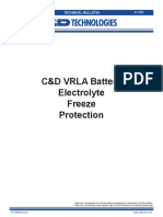 C&D VRLA Battery Electrolyte Freeze Protection: Technical Bulletin