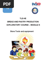 Grade 7/8: Tle-He Bread and Pastry Production Exploratory Course - Module 5 Store Tools and Equipment