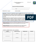 Prueba Matemática - Multiplicación División