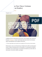 5 Advertencias para Chicas Cristianas Jovenes