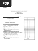 Peperiksaan Pertengahan Tahun TAHUN 2006 Negeri Pahang: Mathematics