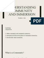 Understanding Community and Immersion: Flordelis A. Sedo