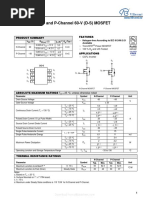 N-And P-Channel 60-V (D-S) MOSFET: Features Product Summary