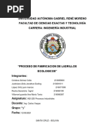 Universidad Autónoma Gabriel René Moreno Facultad de Ciencias Exactas Y Tecnología Carrera: Ingeniería Industrial