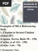 Examples of Referencing Style