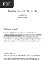 Master Life With DR Jacob: Alias Jacob 22 February 2021 Class 4 - Core Values