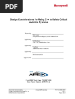 Design Considerations For Using C++ in Safety Critical Avionics Systems