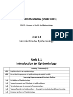 Unit 1.1 - Introduction To Epidemiologi