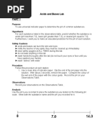 Acid and Base Lab