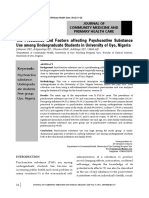 The Prevalence and Factors Affecting Psychoactive Substance Use Among Undergraduate Students in University of Uyo, Nigeria