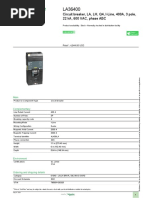 Product Data Sheet: Circuit Breaker, LA, LH, Q4, I-Line, 400A, 3 Pole, 22 Ka, 600 VAC, Phase ABC