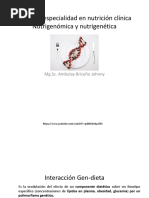 Bases de La Nutrigenomica y Nutrigenetica