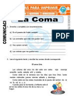 Ficha de La Coma para Segundo de Primaria