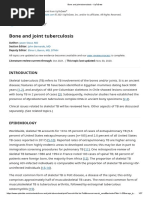 Bone and Joint Tuberculosis - UpToDate