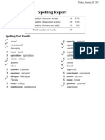 Spelling Report