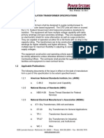 Dts Isolation Transformer Specifications 1.1 Scope of Work