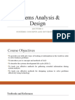 Systems Analysis & Design: Lecture-1 Systems Concepts and Environment