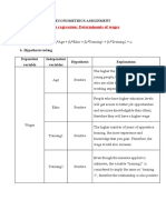 I. Task 1 - Multiple Regression: Determinants of Wages: Econometrics Assignment