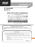 Science 10: Solve The F.E.W. Comparison