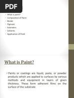 What Is Paint? Composition of Paint Binder Pigment Extenders Solvents Application of Paint