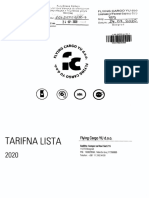 Tarifna Lista Flying Cargo Yu