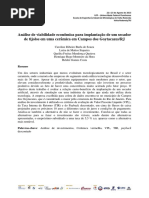 Análise de Viabilidade Econômica para Implantação de Um Secador de Tijolos em Uma Cerâmica em Campos Dos Goytacazes - RJ