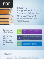 Lesson 2 - Progressive Points of View On Education