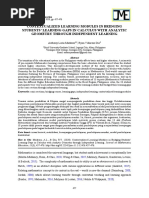 Contextualized Learning Modules in Bridging Students' Learning Gaps in Calculus With Analytic Geometry Through Independent Learning