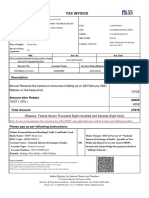 Tax Invoice: Description Amount 33750