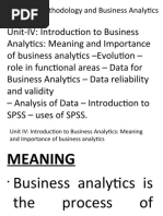 Research Methodology and Business Analytics