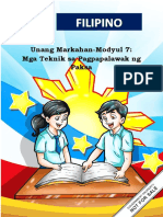 Fil8 - Q1 - Mod7 - Mga Teknik Sa Pagpapalawak NG Paksa