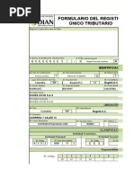 Formulario Del Registro Único Tributario: Espacio Reservado para La Dian