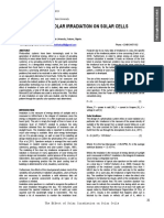 The Effect of Solar Irradiation On Solar Cells: Science World Journal Vol 14 (No 1) 2019