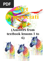 Art Appreciati On: (Answers From Textbook Lessons 1 To 6)