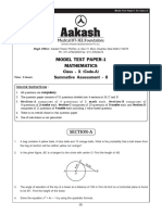 Model Test Paper-1 Mathematics: Class - X (Code-A) Summative Assessment - II