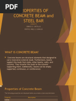 Properties of Concrete Beam and Steel Bar: Denise O. Castillo Patrick Niel E. Dungca