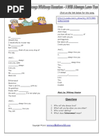 Whitney Houston I Will Always Love You Song Worksheet