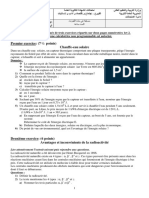 Premier Exercice: (7 Points) Chauffe-Eau Solaire: Lire Attentivement L'extrait Suivant Puis Répondre Aux Questions