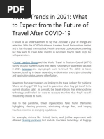 Travel Trends in 2021