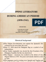 Philippine Literature During American Period (1898-1941) : Presenter: Concepcion, Irah Delgado, Aigen Dequiña, Marry Grace