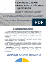 Tema 6 - 1 - Planificacion, Programación y Periodización Fuerza (Máxima e Hipertrofia)