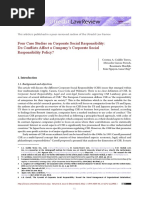 Four Case Studies On Corporate Social Responsibility: Do Conflicts Affect A Company's Corporate Social Responsibility Policy?