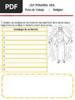 I.E.P. Pitagoras Kids Ficha de Trabajo - Religión: Cronología de Su His Ria