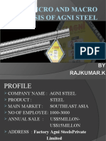 Micro and Macro Analysis of Agni Steel