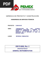 Esp-P-6000 Pemex Specification of General Instrumentation