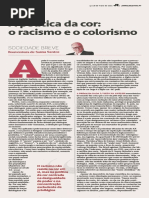 Boaventura - A Política Da Cor - o Racismo e o Colorismo - JL - 5maio21