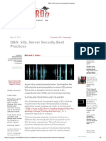 DBA - SQL Server Security Best Practices