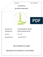 Lab Manual Quantity Surveying