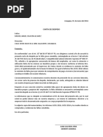 Carta de Despido Miguel Chacon